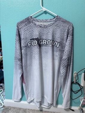 FLO GROWN Long Sleeve Performance Shirt - Gray Snakeprint